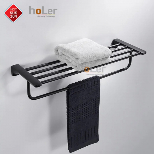 Giàn Vắt Khăn INOX 304 Mạ Đen TiTan HoLer HLMKT1002