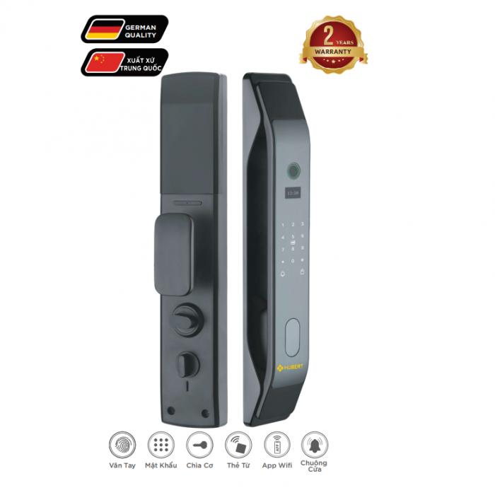 Khóa cửa vân tay Hubert HB CG26 Black App wifi