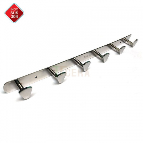 Móc Áo Chân Vịt 6 Móc Đa Năng Inox 304 Bóng TTCERA MK05