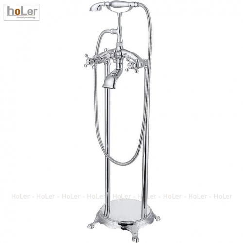 Sen Cây Đặt Sàn Bồn Tắm Nằm Đồng Thau Mạ Crome HoLer HL266