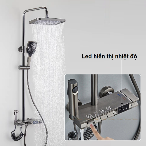 Sen Cây Phím Đàn Sơn Tĩnh Điện Xám Hiển Thị Nhiệt Độ TTCERA SC164